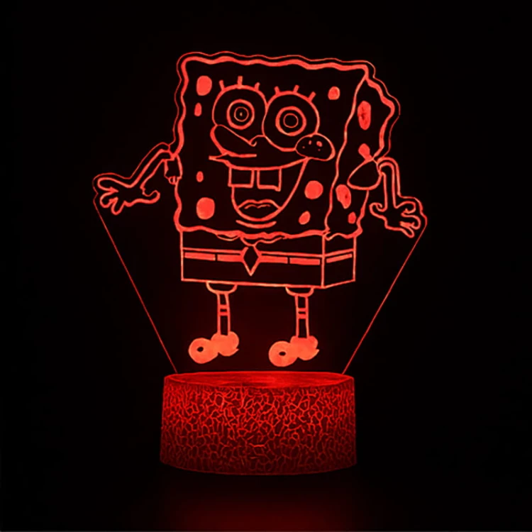 Kolorowa lampka nocna LED 3D – SpongeBob