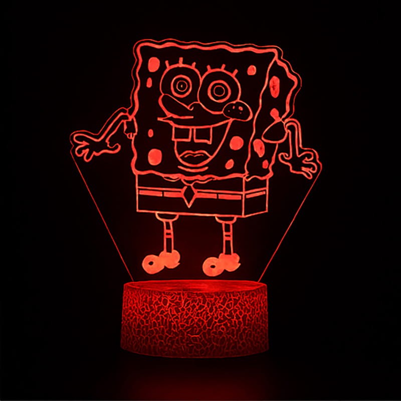 Kolorowa lampka nocna LED 3D – SpongeBob