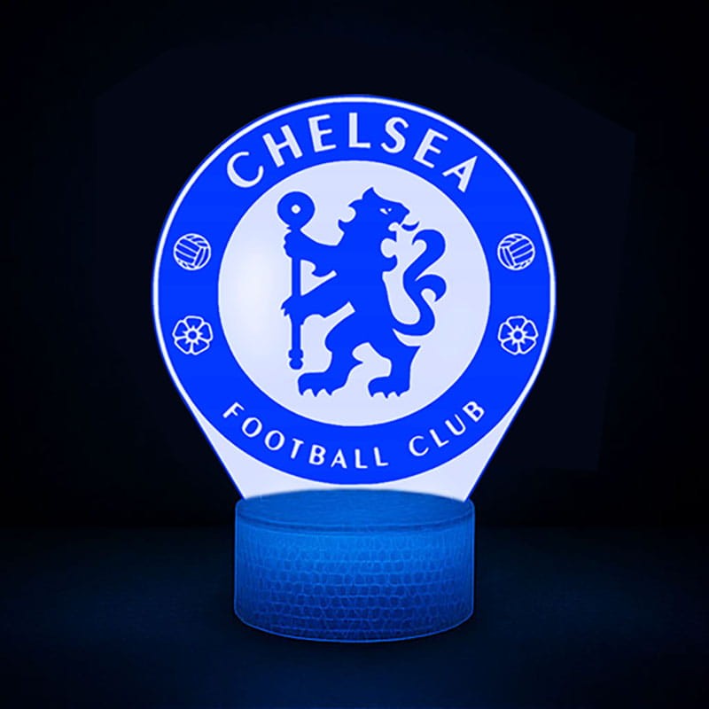 Lampka 3D LED USB Chelsea FC – dekoracyjna nocna lampa z pilotem dla wiernych kibiców klubu z Londynu.