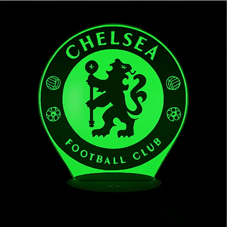 Efektowna lampka 3D LED Chelsea z pilotem i kolorowym podświetleniem, doskonała dekoracja pokoju.