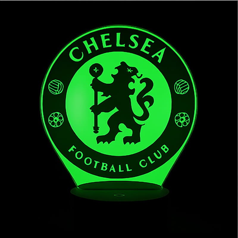 Efektowna lampka 3D LED Chelsea z pilotem i kolorowym podświetleniem, doskonała dekoracja pokoju.