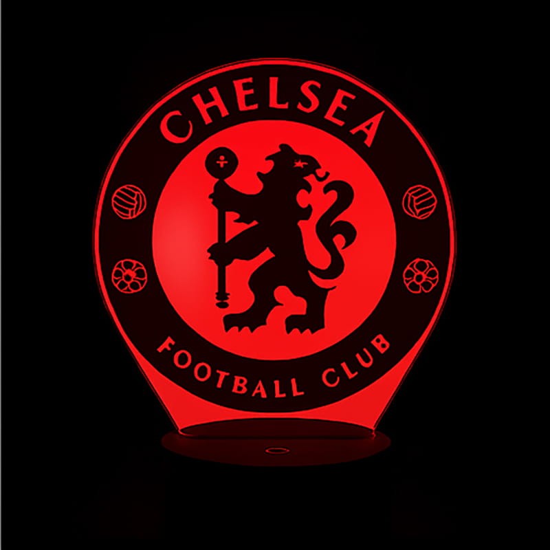 Personal 3D Lamp LED Chelsea – lampka nocna z piłką i herbem klubu, 16 kolorów światła.