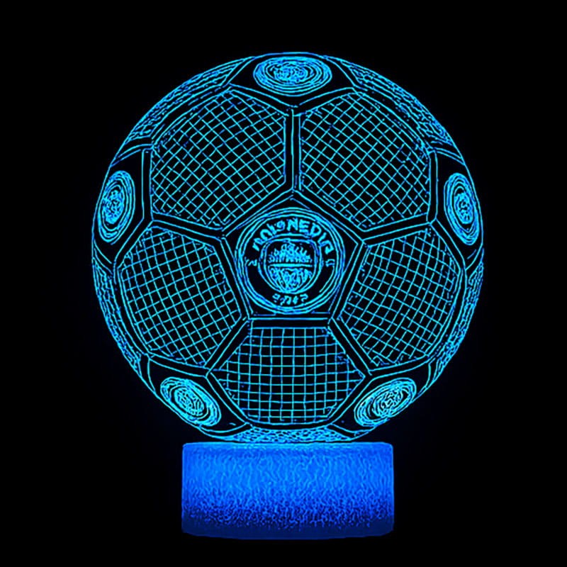 Lampka Nocna 3D lampa do wizualizacji 3D Manchester City Piłka