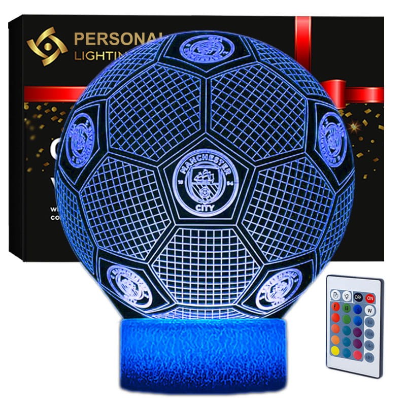 Lampka Nocna 3D lampa do wizualizacji 3D Manchester City Piłka