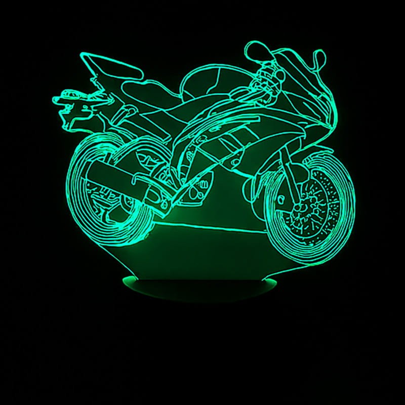 Lampka nocna 3D LED  Motocykl Cross | USB + pilot, 16 kolorów