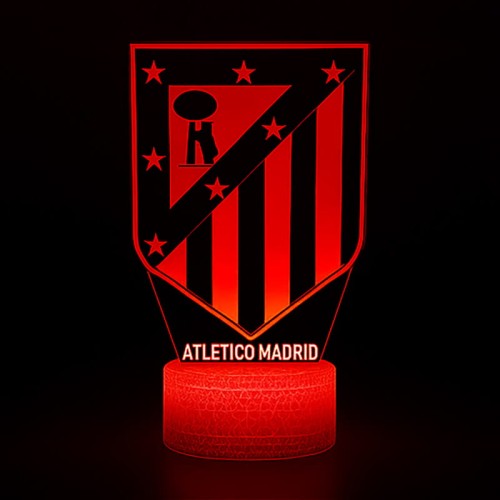 Lampka 3D LED USB Atlético Madryt | 16 kolorów, pilot, efekt 3D