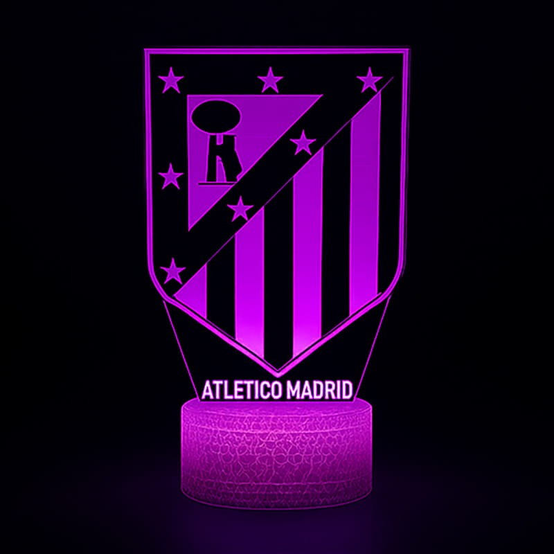 Lampka 3D LED USB Atlético Madryt | 16 kolorów, pilot, efekt 3D