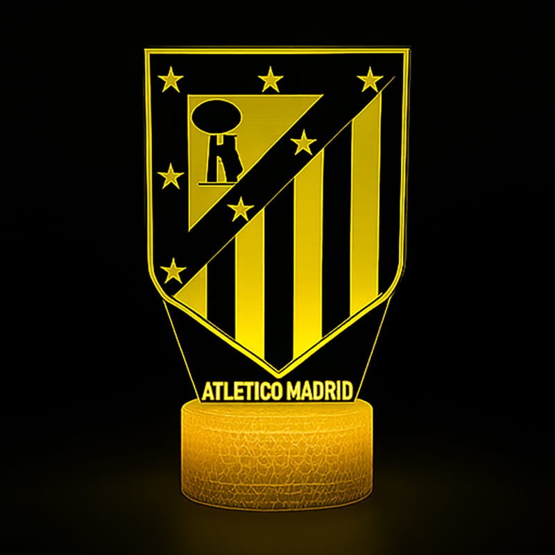 Lampka 3D LED USB Atlético Madryt | 16 kolorów, pilot, efekt 3D