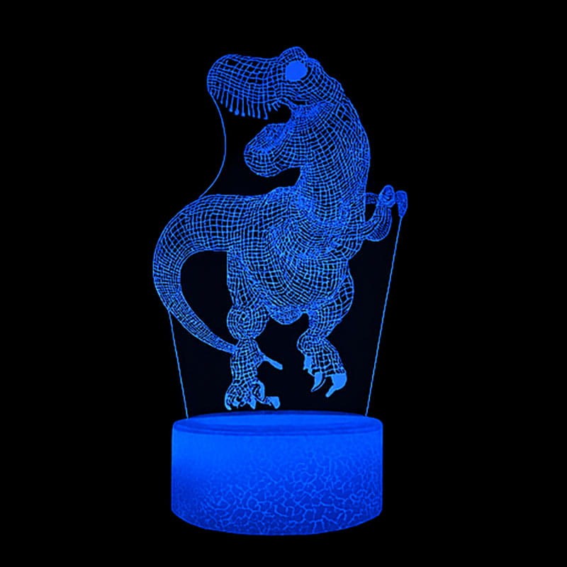 Lampka nocna 3D Dinozaur T-Rex LED USB z pilotem – efektowna dekoracja i prezent dla fanów dinozaurów.