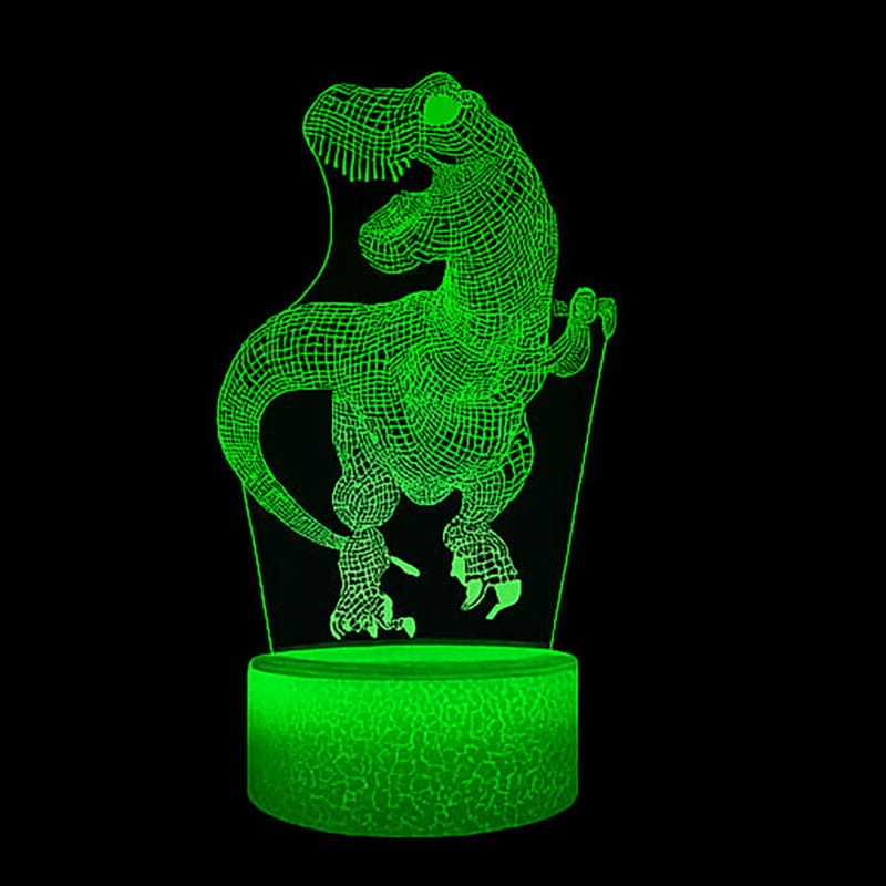 Lampka nocna 3D Dinozaur T-Rex LED USB z pilotem – efektowna dekoracja i prezent dla fanów dinozaurów.