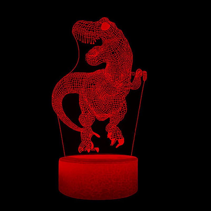 Lampka nocna 3D Dinozaur T-Rex LED USB z pilotem – efektowna dekoracja i prezent dla fanów dinozaurów.