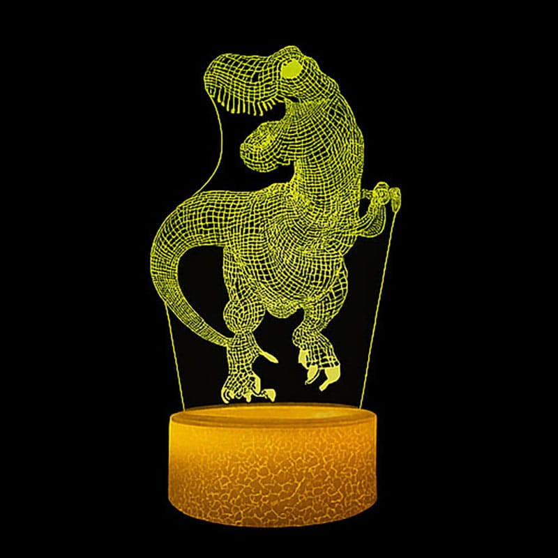 Lampka nocna 3D Dinozaur T-Rex LED USB z pilotem – efektowna dekoracja i prezent dla fanów dinozaurów.