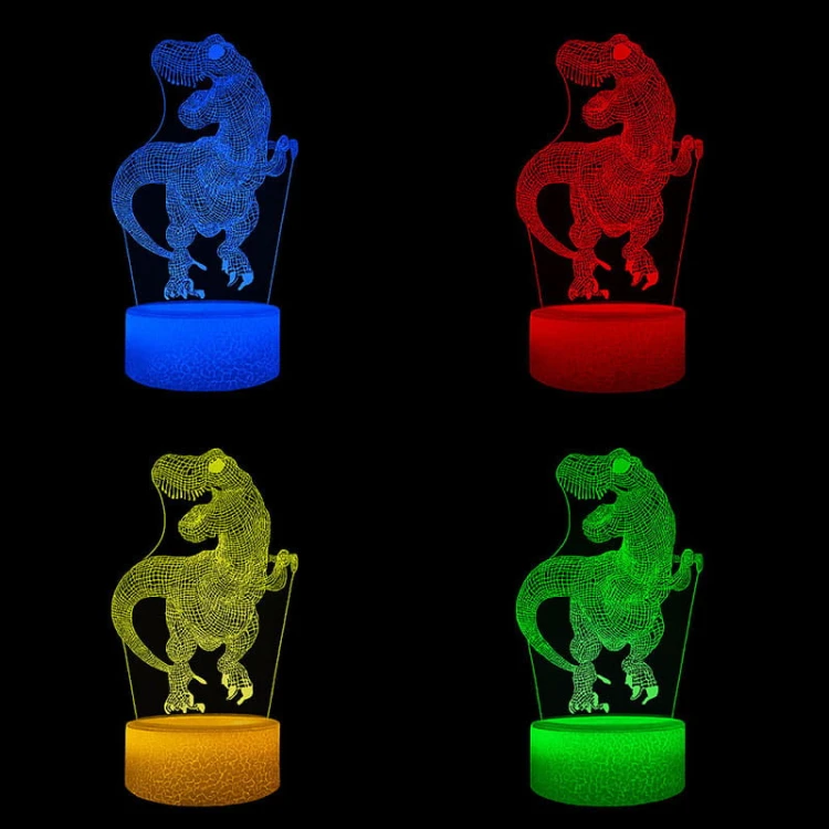 Lampka nocna 3D Dinozaur T-Rex LED USB z pilotem – efektowna dekoracja i prezent dla fanów dinozaurów.