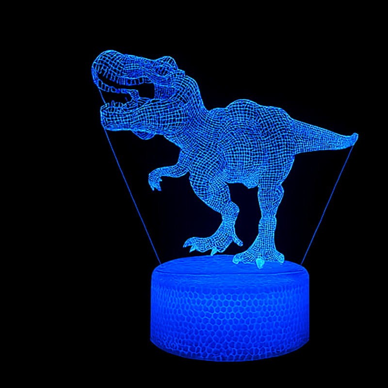 Lampka nocna 3D Dinozaur T-Rex LED USB z pilotem – efektowna dekoracja i prezent dla fanów dinozaurów.