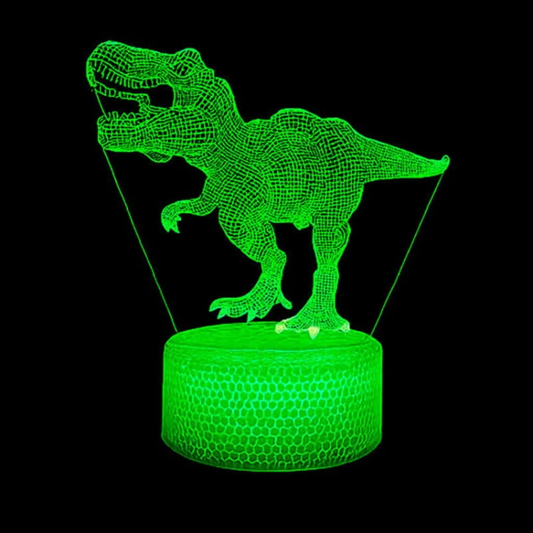 Lampka nocna 3D Dinozaur T-Rex LED USB z pilotem – efektowna dekoracja i prezent dla fanów dinozaurów.