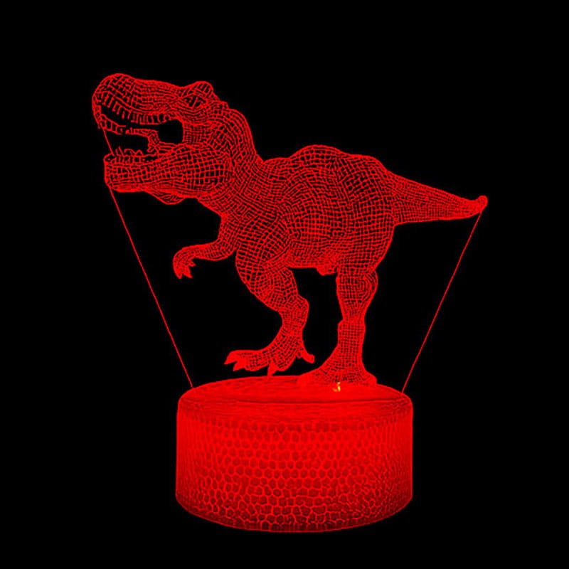 Lampka nocna 3D Dinozaur T-Rex LED USB z pilotem – efektowna dekoracja i prezent dla fanów dinozaurów.