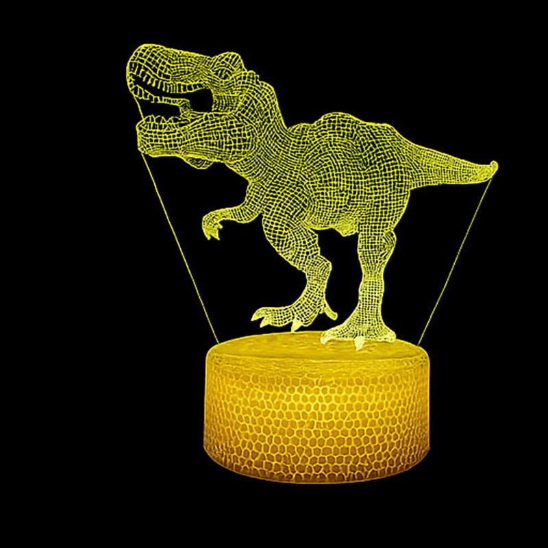Lampka nocna 3D Dinozaur T-Rex LED USB z pilotem – efektowna dekoracja i prezent dla fanów dinozaurów.