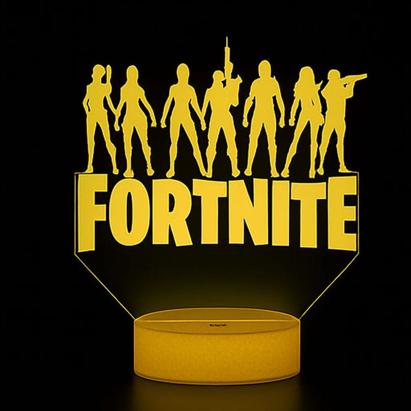 Lampka 3D Fortnite z pilotem – dekoracja pokoju dziecka i miłośnika gier.