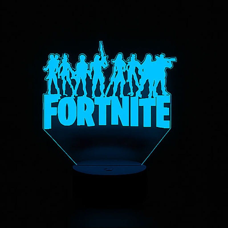 Personal 3D Lamp Fortnite – efekt 3D, 16 kolorów i czarna podstawa LED.