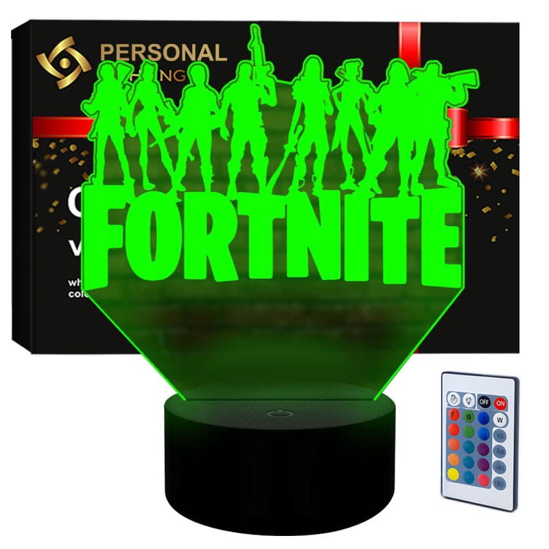 Lampka nocna 3D LED USB z motywem Fortnite  – idealny prezent dla fana gier.