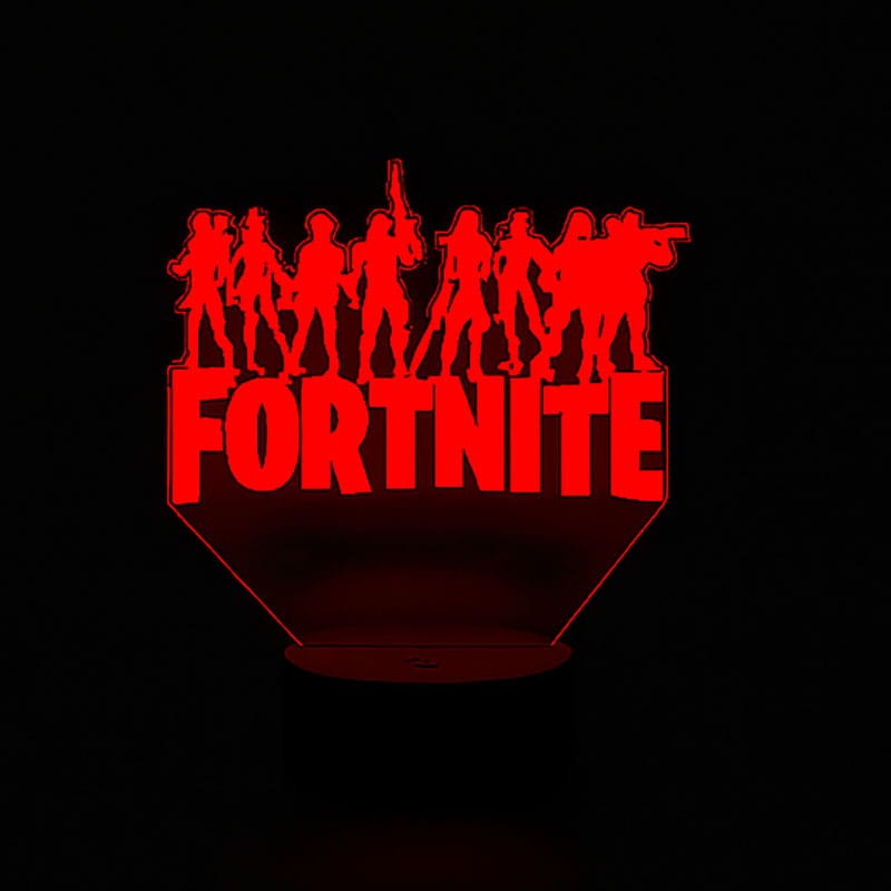 Lampka 3D LED Fortnite z pilotem – gamingowa dekoracja do pokoju gracza.