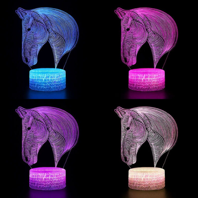 Lampka LED USB 3D – motyw Koń