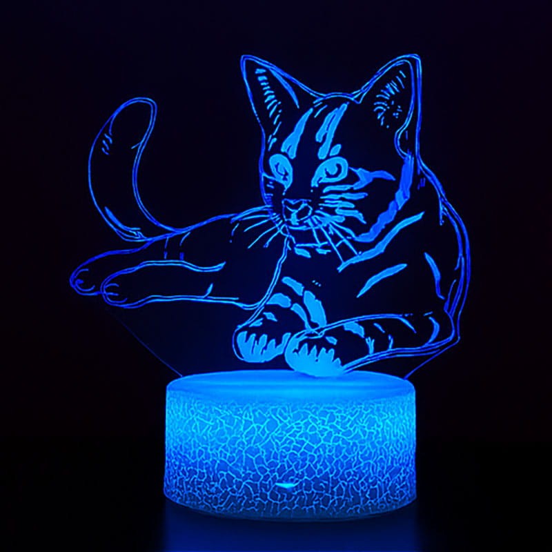 Magiczna lampka nocna 3D – Kotek + pilot