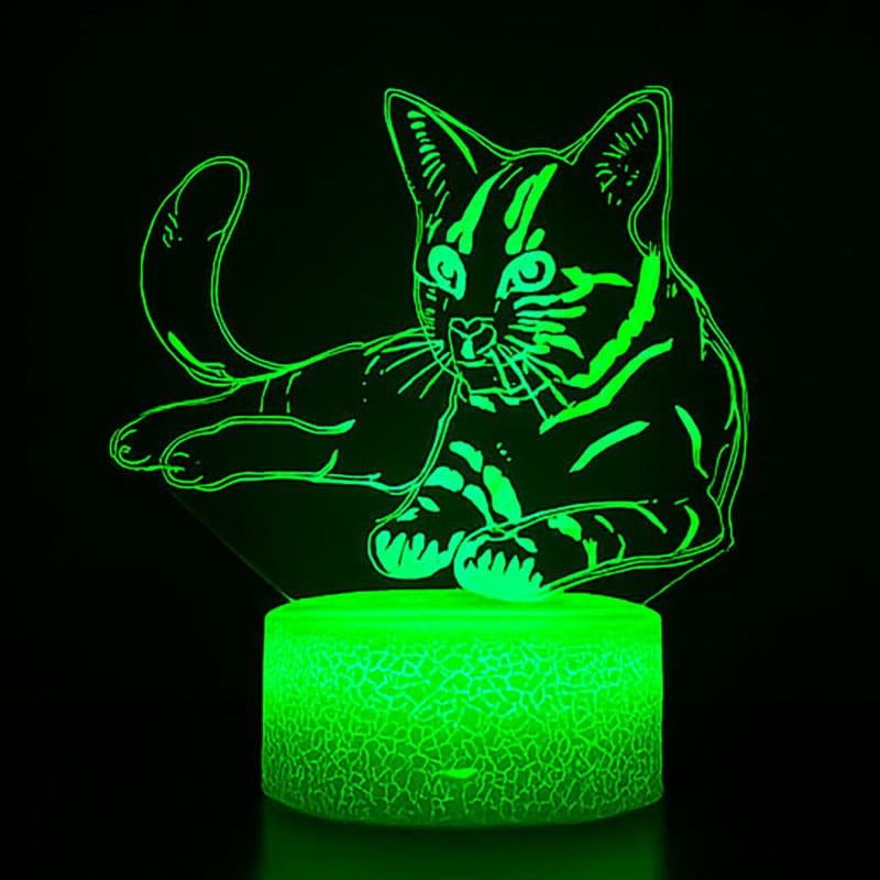 Magiczna lampka nocna 3D – Kotek + pilot