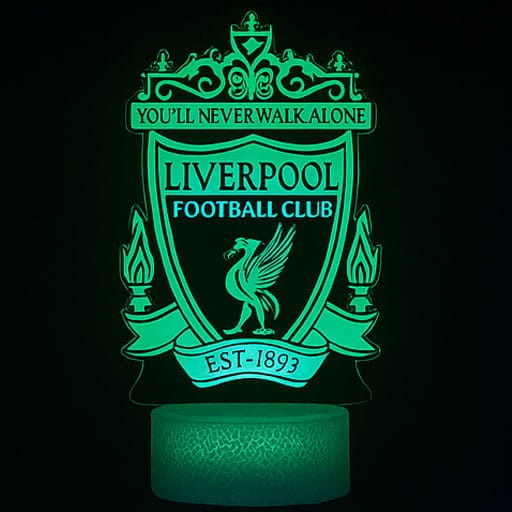 Lampka 3D Liverpool – mocne światło i 16 kolorów LED.