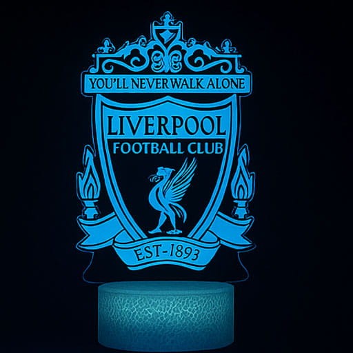 LED 3D Liverpool – dekoracja pokoju fana klubu.