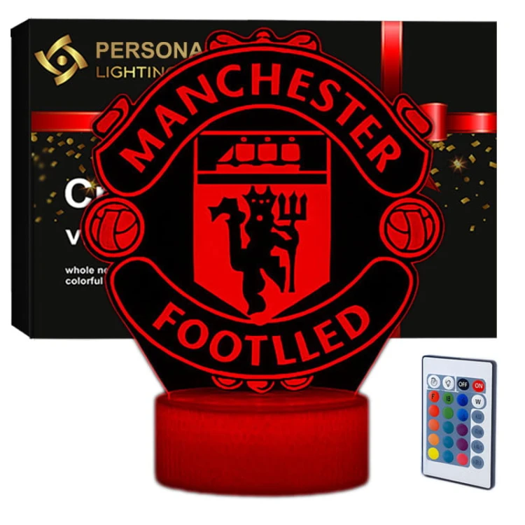 Lampka 3D LED Manchester United – idealna dla fana MU.
