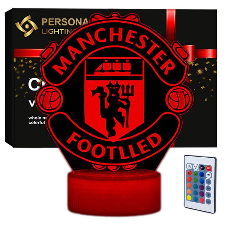 Lampka 3D LED nocna spersonalizowaną MANCHESTER UNITED