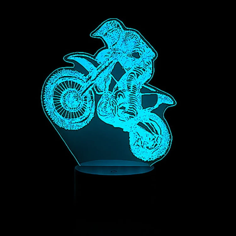 Lampka LED 3D z pilotem – fan motocykli