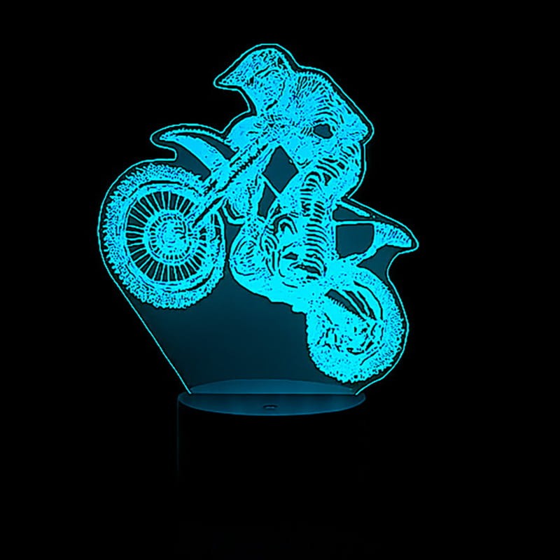 Lampka LED 3D z pilotem – fan motocykli