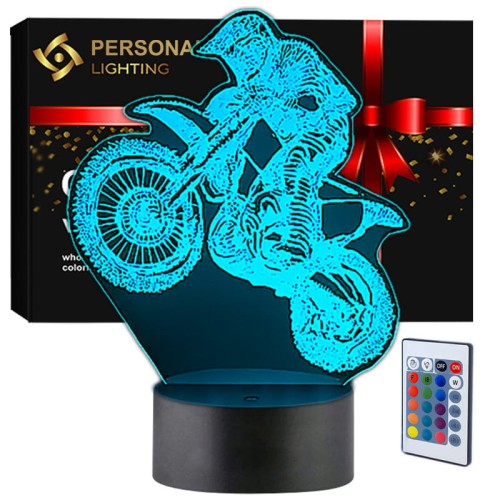 Lampka LED 3D z pilotem – fan motocykli