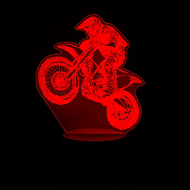 Lampka LED 3D z pilotem – fan motocykli