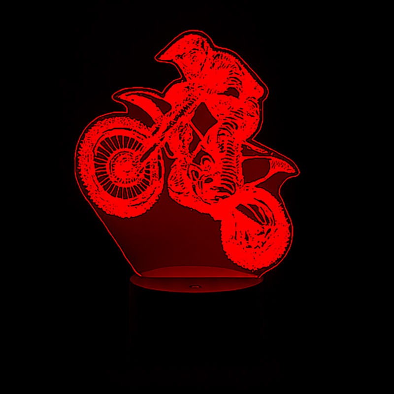 Lampka LED 3D z pilotem – fan motocykli