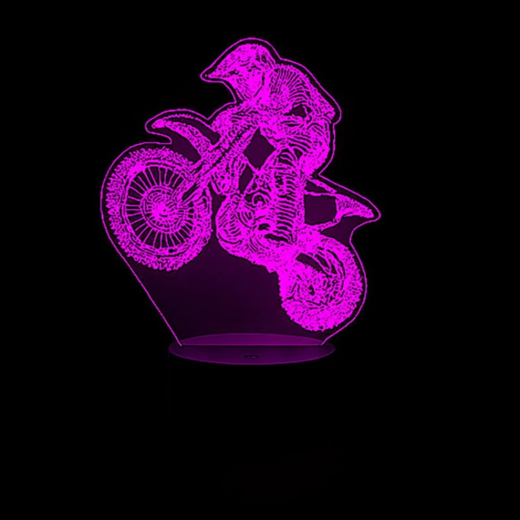 Lampka LED 3D z pilotem – fan motocykli