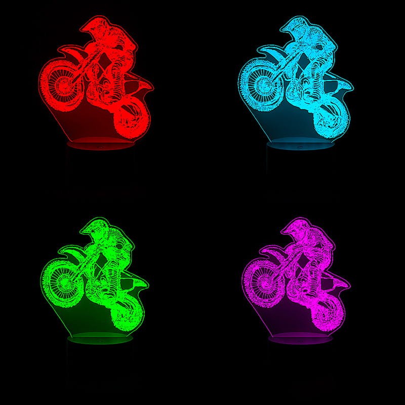 Lampka LED 3D z pilotem – fan motocykli