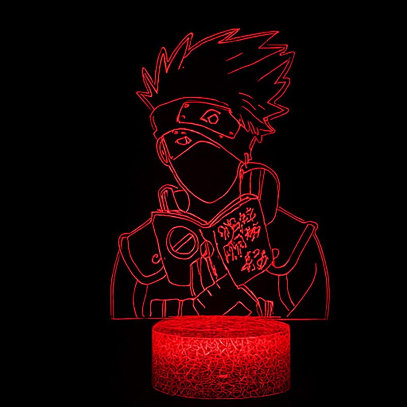Lampka nocna 3D LED USB – Naruto Kakashi Anime. Oryginalny prezent dla fana Naruto! 16 kolorów, pilot i efekt 3D tworzą wyjątkowy klimat w pokoju fana anime.