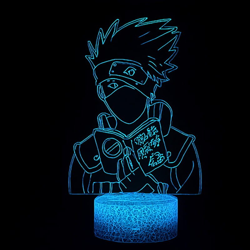 Lampka nocna 3D LED USB – Naruto Kakashi Anime. Oryginalny prezent dla fana Naruto! 16 kolorów, pilot i efekt 3D tworzą wyjątkowy klimat w pokoju fana anime.