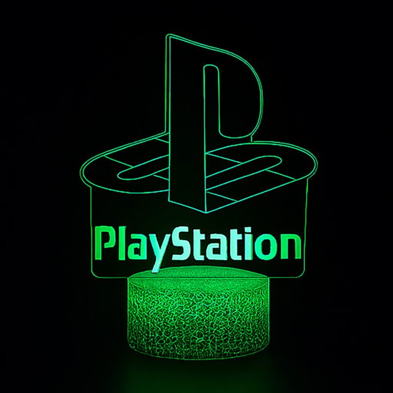 Lampka nocna 3D LED USB – PlayStation. Efektowny gadżet dla gracza z 16 kolorami światła, pilotem i zasilaniem USB. Idealny prezent dla fana gier i konsol.