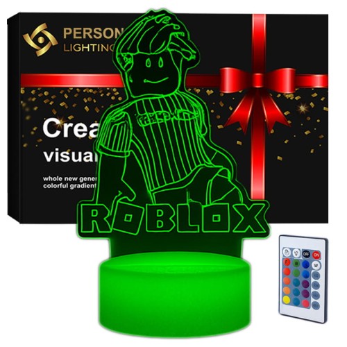 Lampka nocna 3D LED USB – Roblox. Kolorowa i bezpieczna lampka dla dzieci inspirowana światem gier. 16 kolorów, pilot i zasilanie USB – idealny prezent dla fana Roblox.