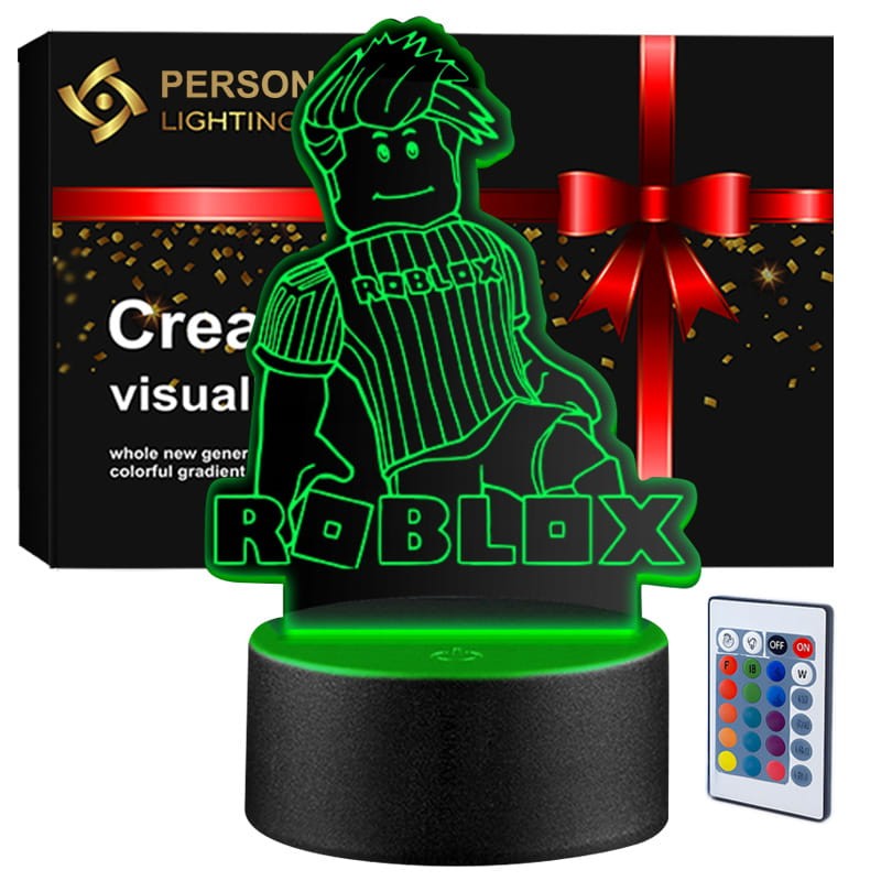 Lampka nocna 3D LED USB – Roblox. Kolorowa i bezpieczna lampka dla dzieci inspirowana światem gier. 16 kolorów, pilot i zasilanie USB – idealny prezent dla fana Roblox.