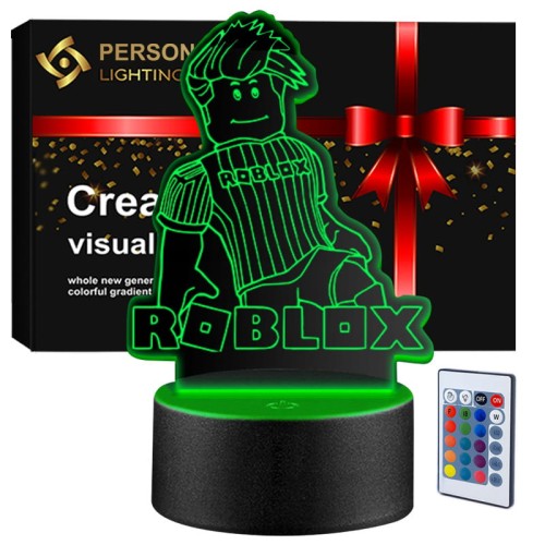 Lampka nocna 3D LED USB – Roblox. Kolorowa i bezpieczna lampka dla dzieci inspirowana światem gier. 16 kolorów, pilot i zasilanie USB – idealny prezent dla fana Roblox.
