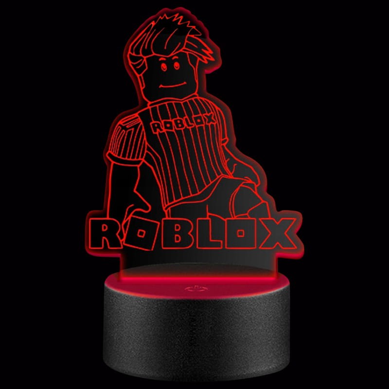Lampka nocna 3D LED USB – Roblox. Kolorowa i bezpieczna lampka dla dzieci inspirowana światem gier. 16 kolorów, pilot i zasilanie USB – idealny prezent dla fana Roblox.