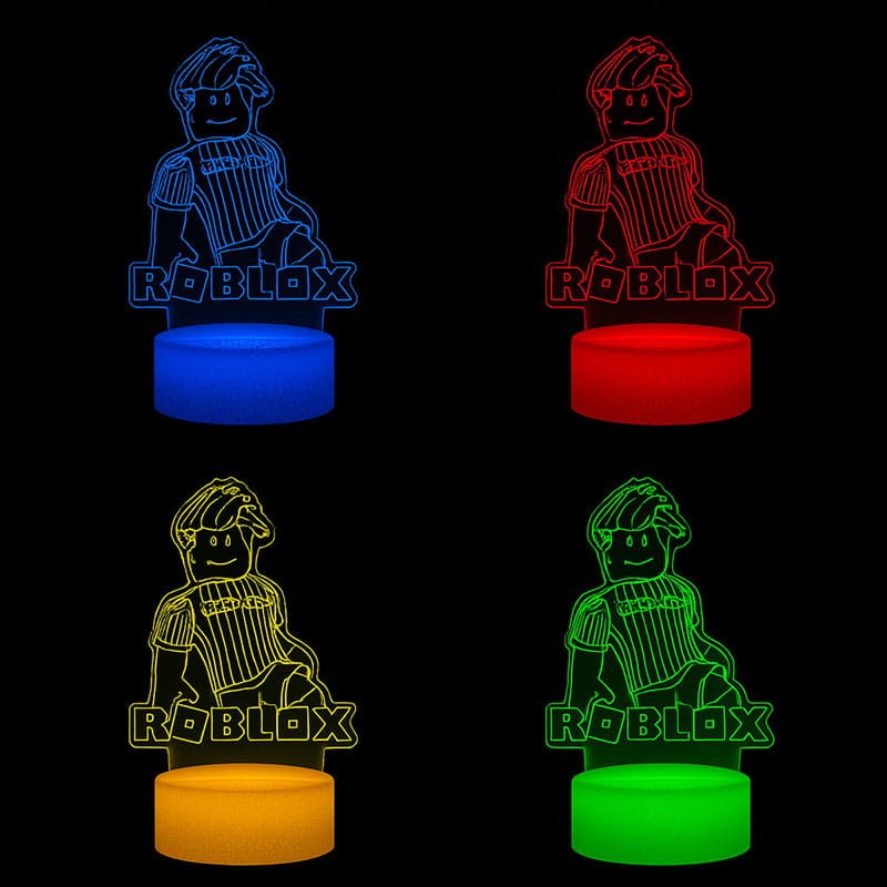 Lampka nocna 3D LED USB – Roblox. Kolorowa i bezpieczna lampka dla dzieci inspirowana światem gier. 16 kolorów, pilot i zasilanie USB – idealny prezent dla fana Roblox.