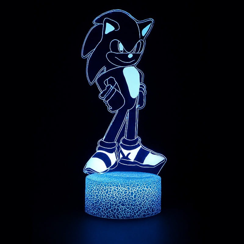 Personal 3D Lamp LED Mały Sonic – kolorowa lampka nocna z efektem 3D, pilotem i zasilaniem USB.