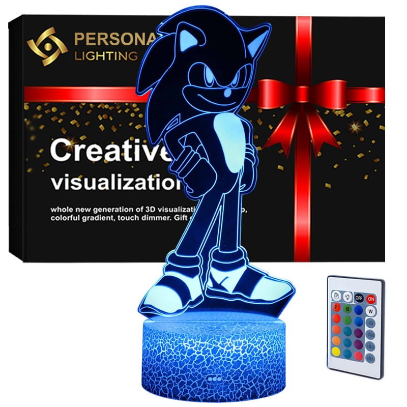 Lampka nocna Personal 3D Lamp LED USB pilot Mały Sonic z bajki