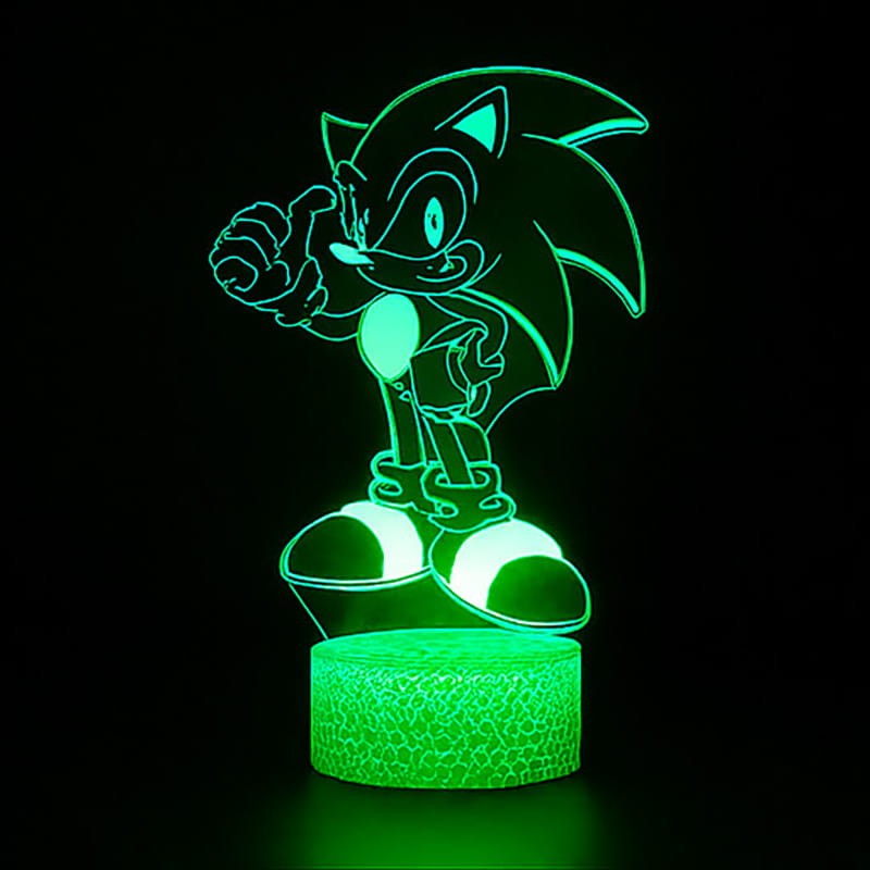 Lampka 3D LED Sonic z pilotem. Kolorowe podświetlenie, efekt 3D i elegancka podstawa LED.